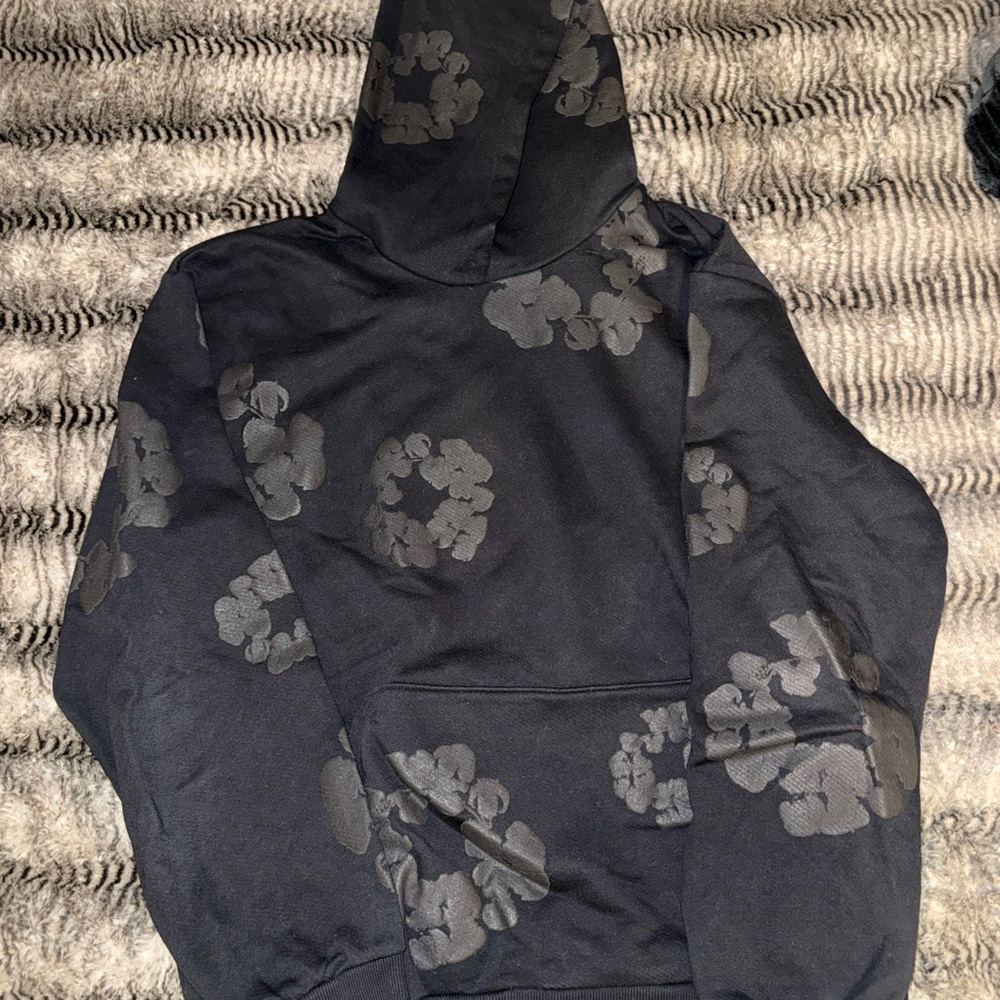 Denim Tears Black Monochrome Hoodie